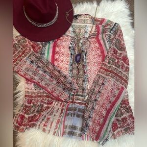 Buffalo David Bitton Red and Green Maxi Skirt